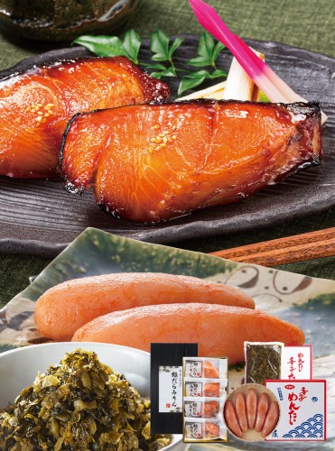 送料無料 あごだし仕立て銀だらみりん&福さ屋ご贈答セット 福さ屋 辛子明太子 明太子 お歳暮 冬ギフト
