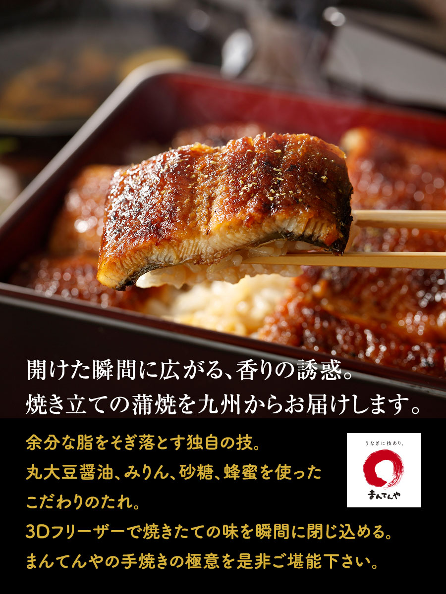 手焼き炭火うなぎ蒲焼2尾(たれ・山椒各2袋付き) 福さ屋 辛子明太子