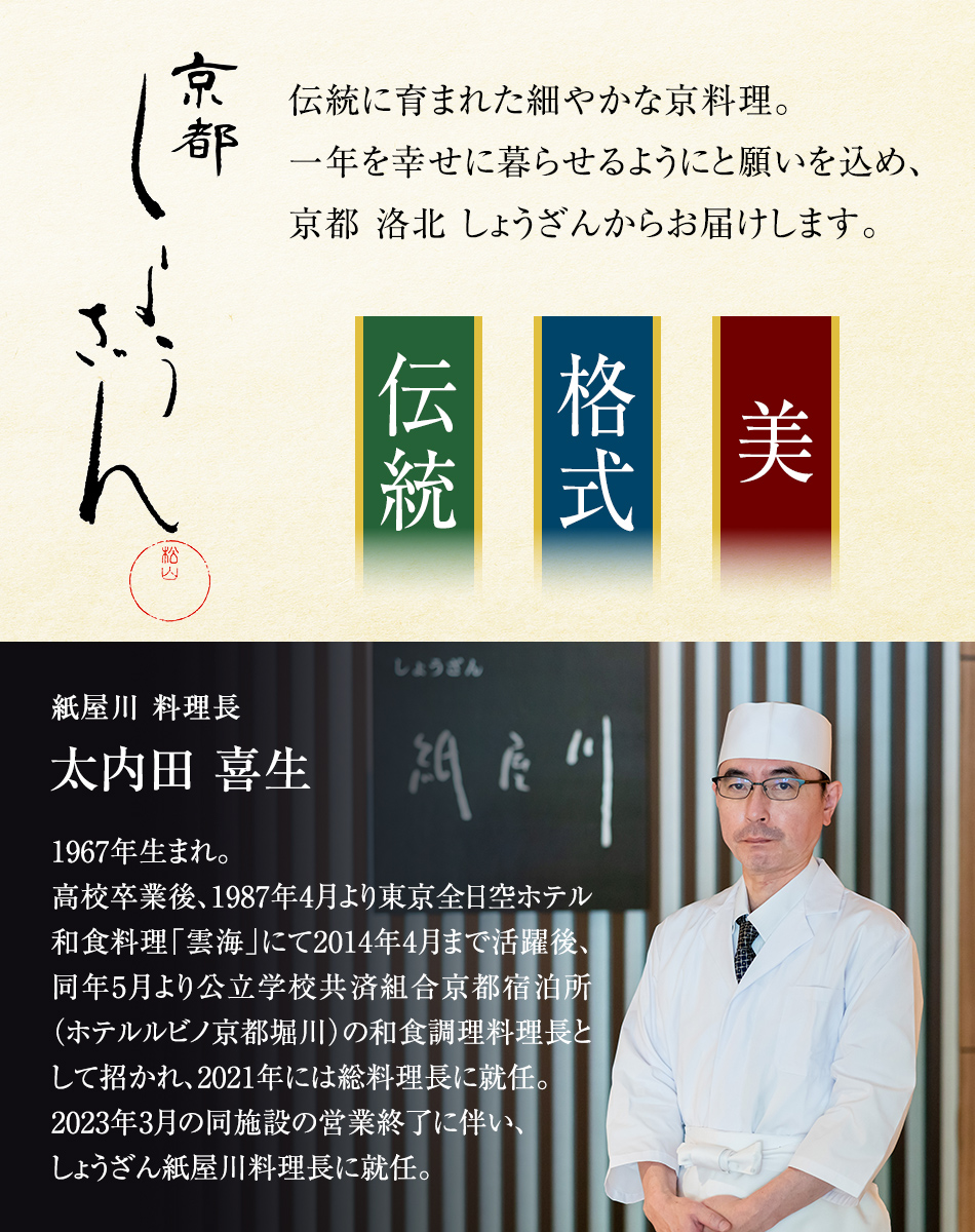 京都 しょうざん 和のおせち「紙屋川」三段重